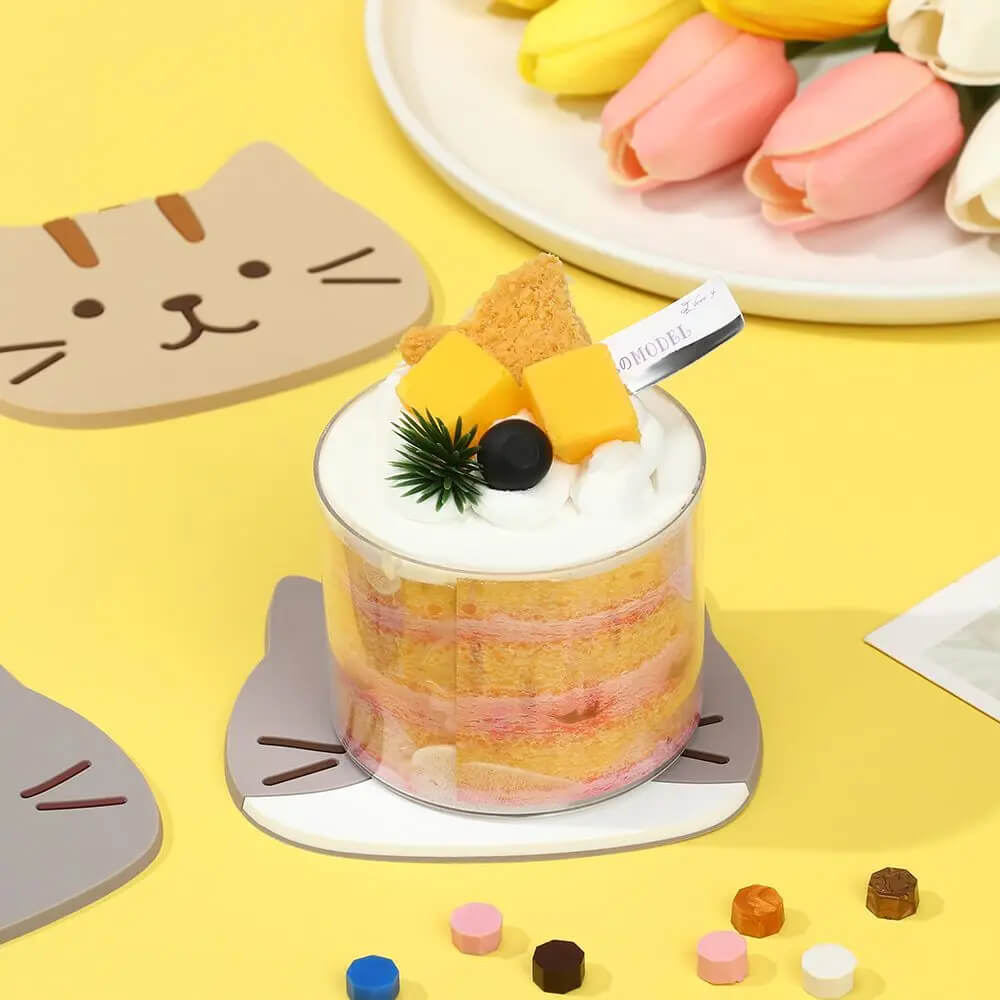 Cat Face Mug Coaster Set