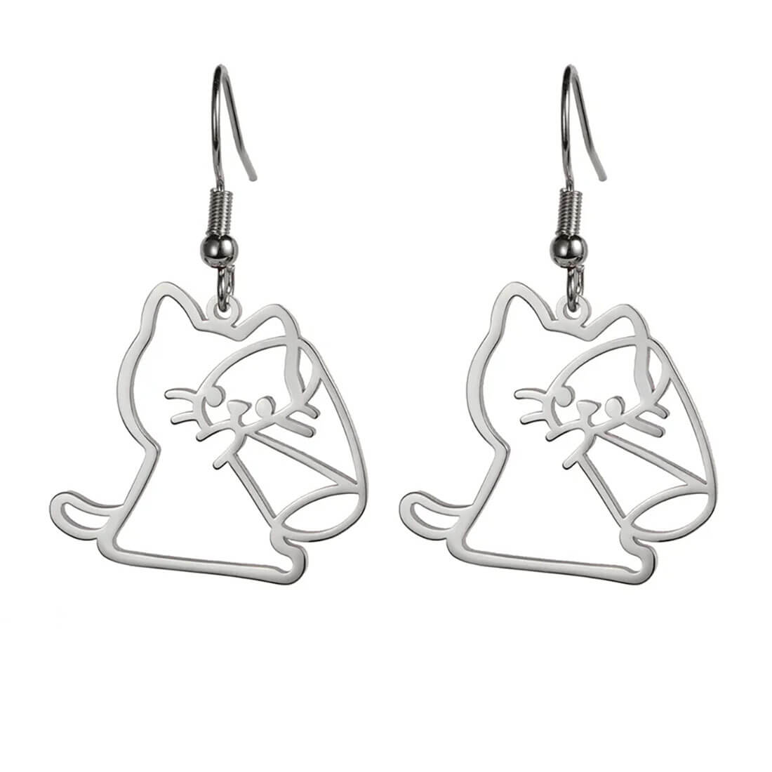 Drinking Cat Earrings