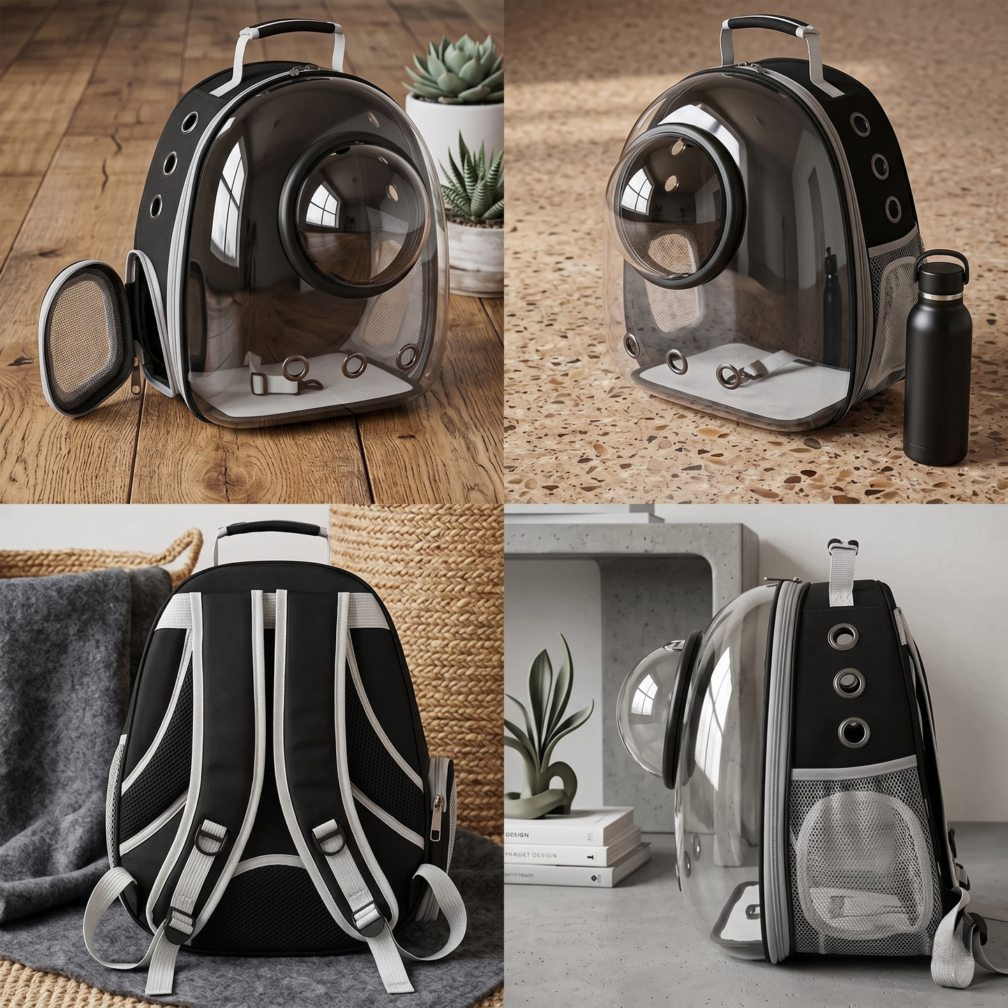 CozyPaws™ Bubble Window Cat Backpack — Hands-Free Transparent Carrier for Cats & Small Dogs