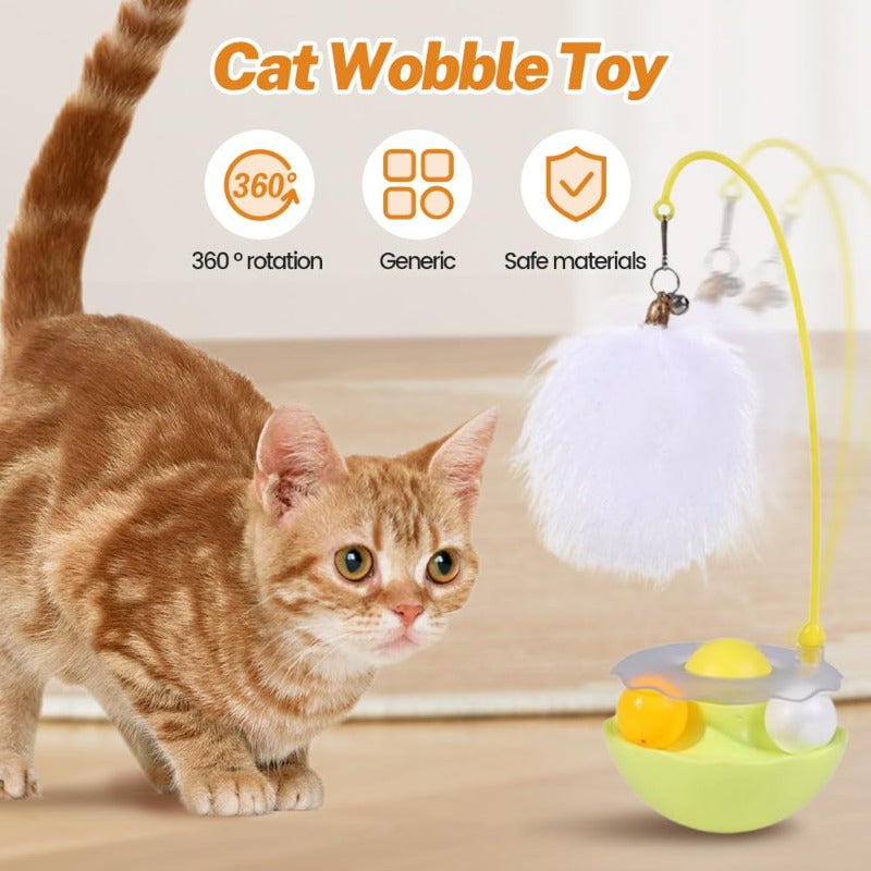 Wobble Pet Toy with Feather & Catnip