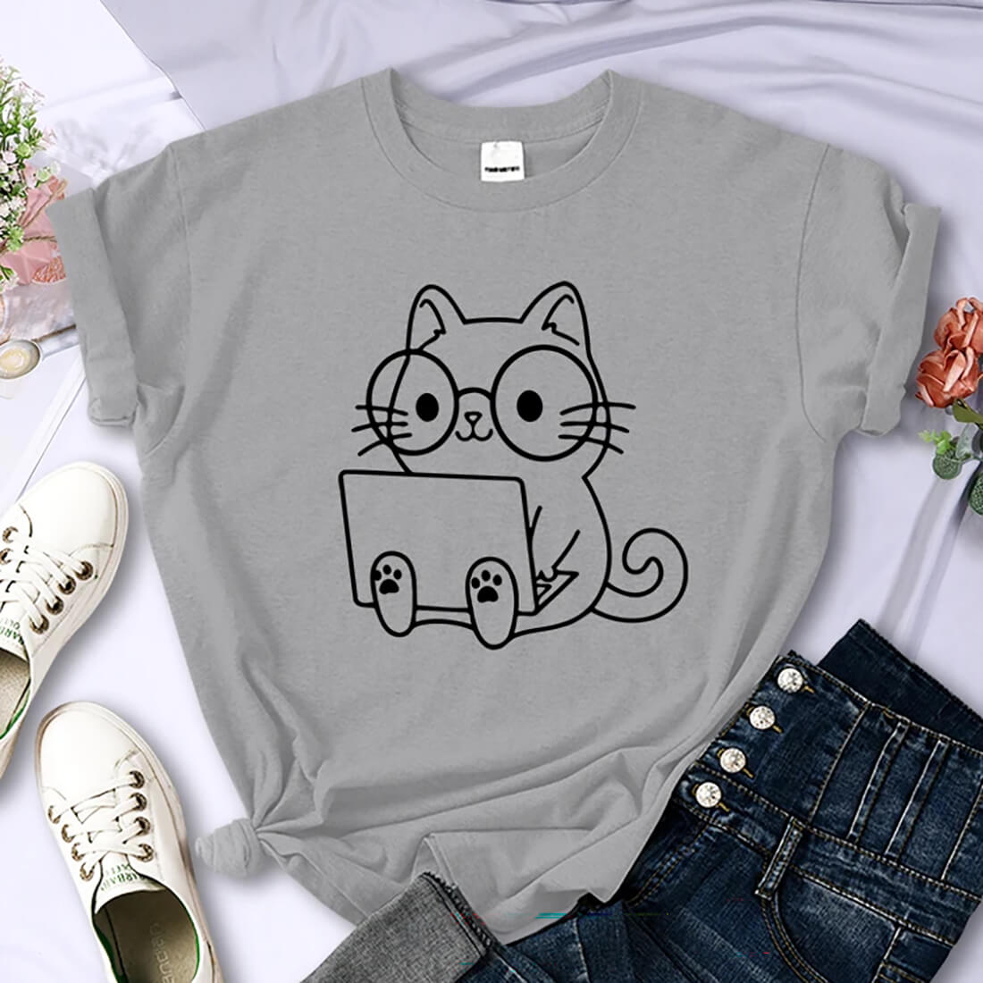 Laptop Cat T-Shirt