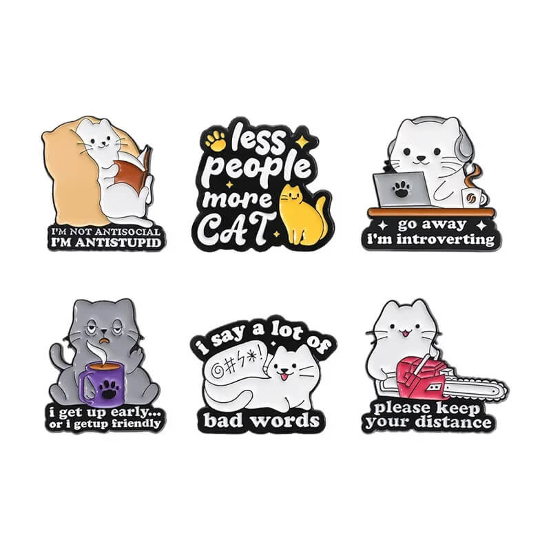 Introvert Cat Pin Set