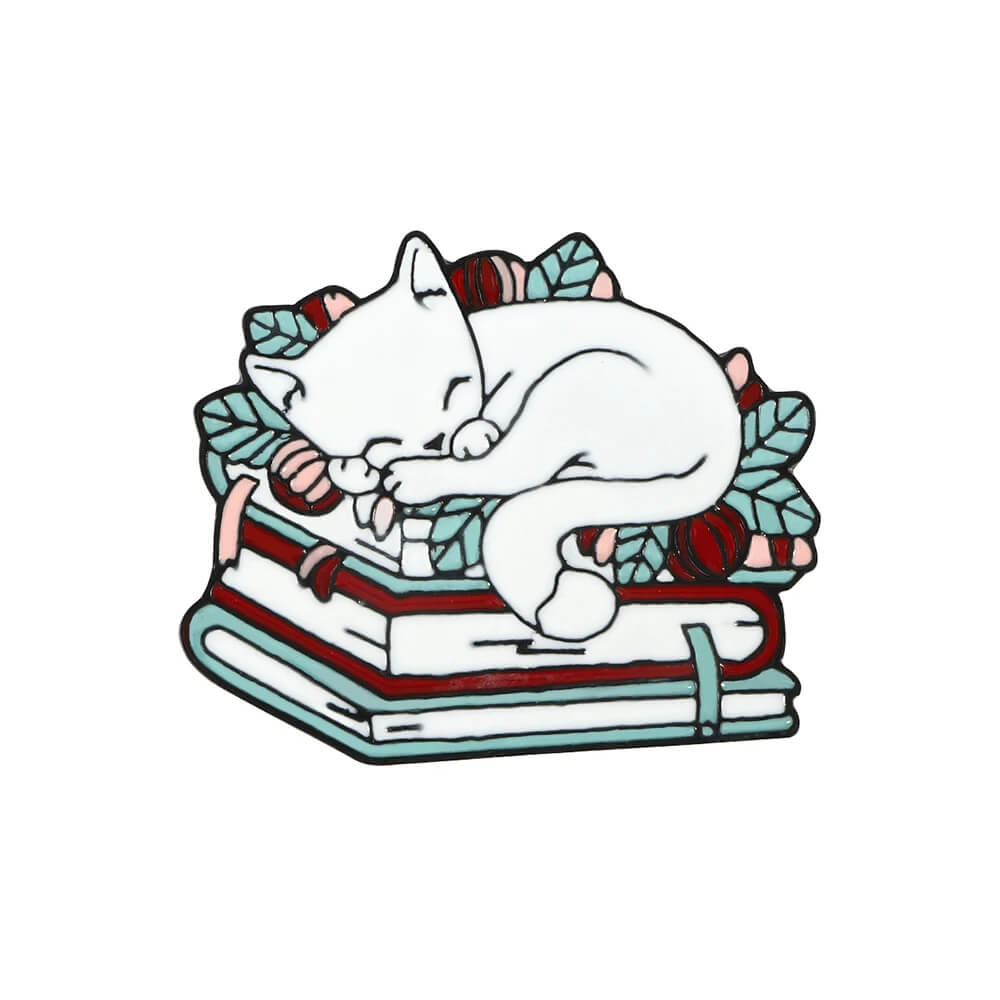 Cat, Flowers and Books