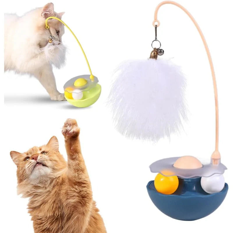 Wobble Pet Toy with Feather & Catnip