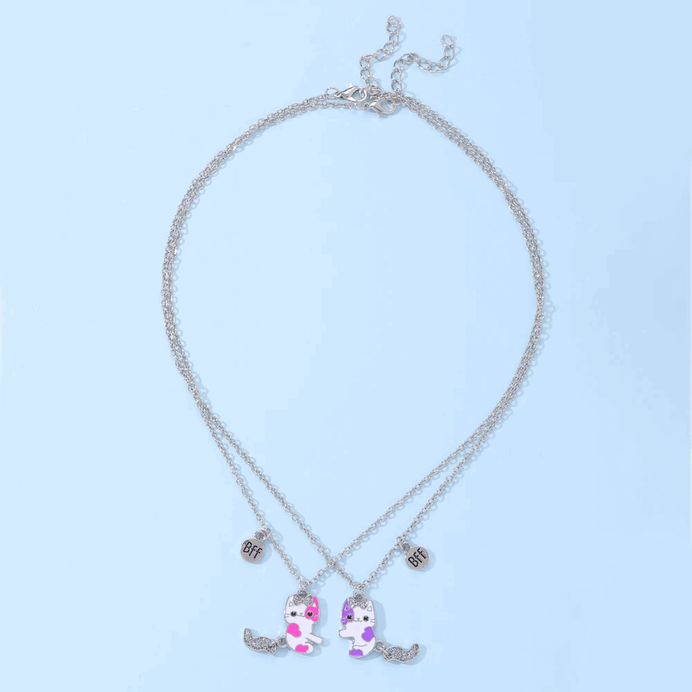 BFF Cat Necklace Set