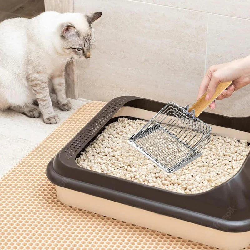 Dual-Layer Cat Litter Scoop – Fast Sifting, No-Clog Design
