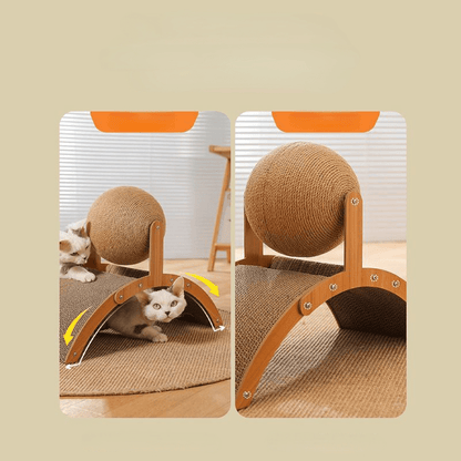 💖 Natural Sisal Cat Scratching Ball With Cardboard Pad – Satisfies Scratching, Durable Sisal & Protects Furniture 🧶