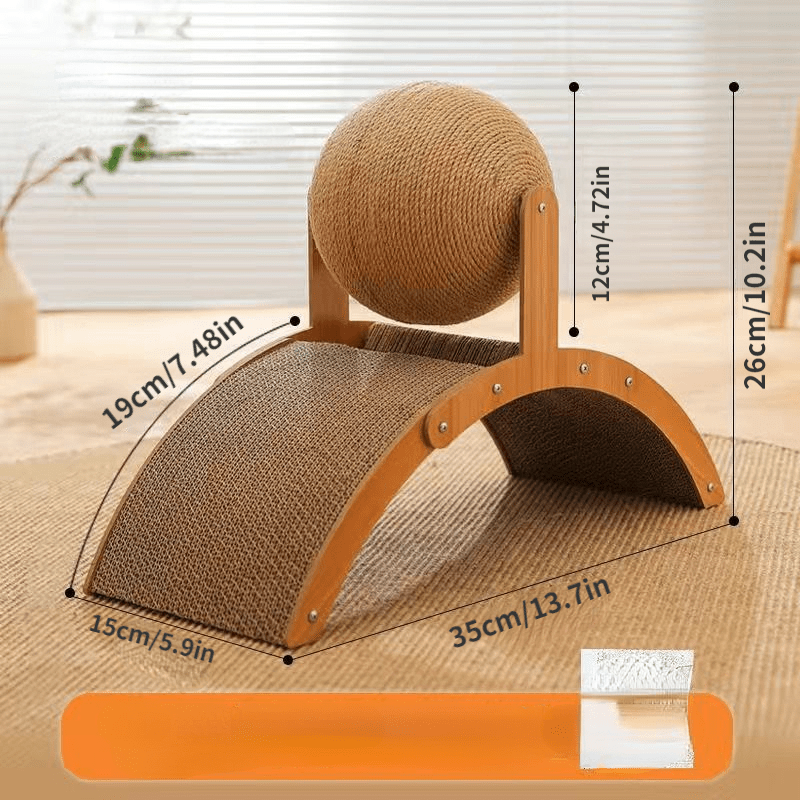 💖 Natural Sisal Cat Scratching Ball With Cardboard Pad – Satisfies Scratching, Durable Sisal & Protects Furniture 🧶