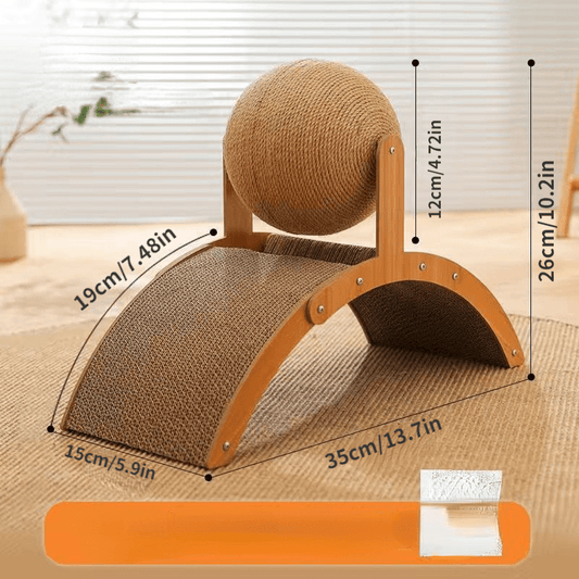 💖 Natural Sisal Cat Scratching Ball With Cardboard Pad – Satisfies Scratching, Durable Sisal & Protects Furniture 🧶