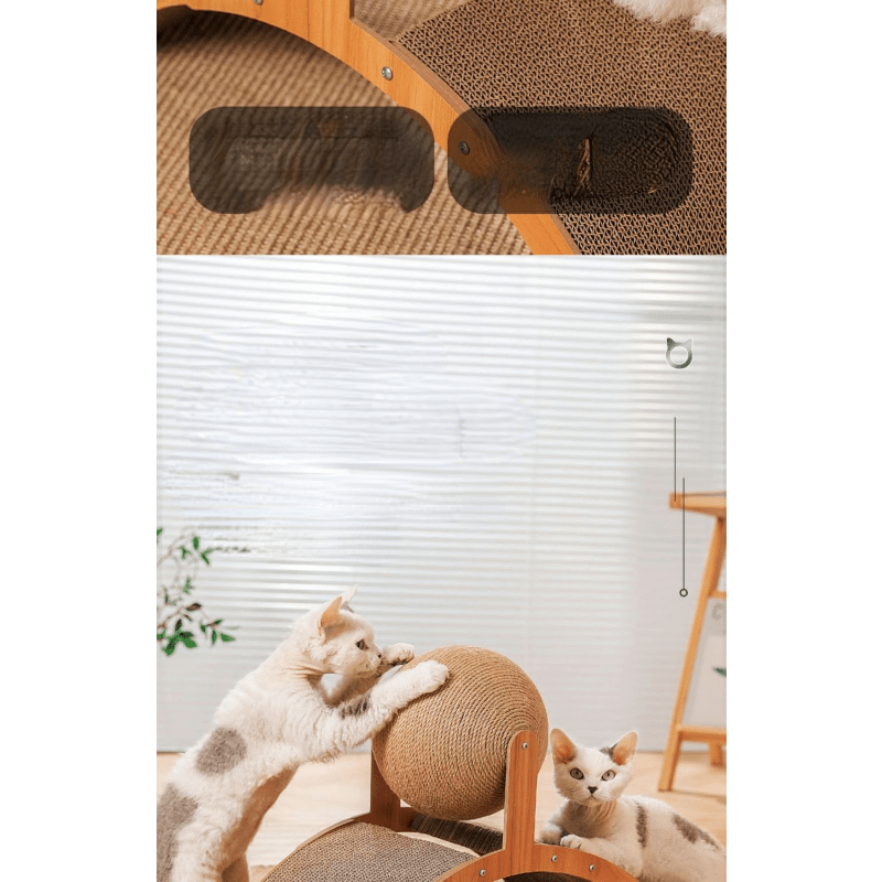 💖 Natural Sisal Cat Scratching Ball With Cardboard Pad – Satisfies Scratching, Durable Sisal & Protects Furniture 🧶