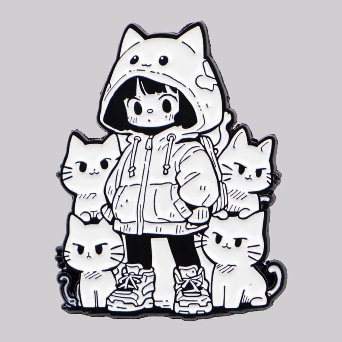 "Cat Hoodie Squad" Pin