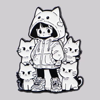 "Cat Hoodie Squad" Pin