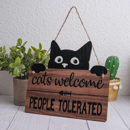 "Cats Welcome" Decorative Sign