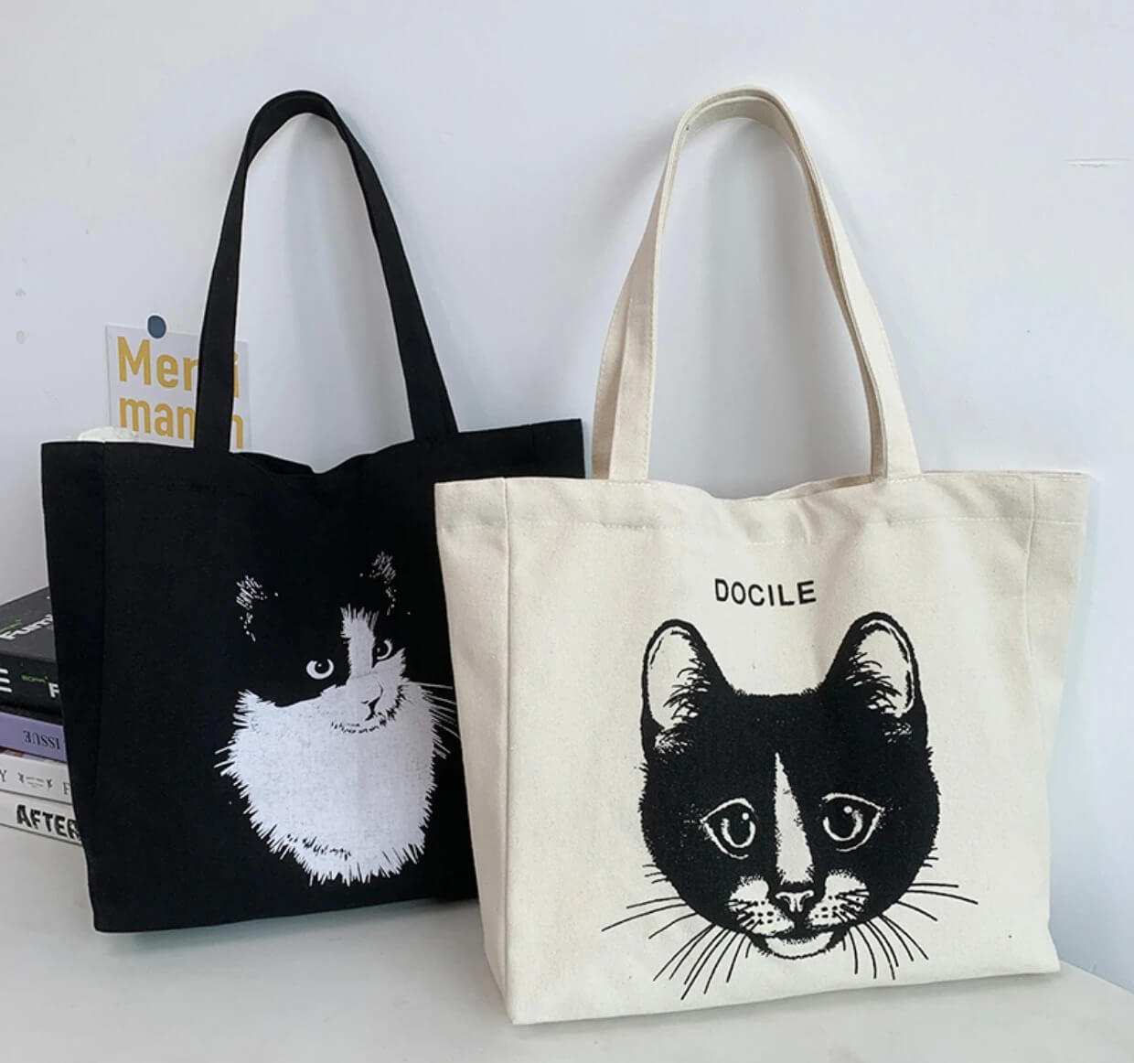 Cat Face Canvas Bag