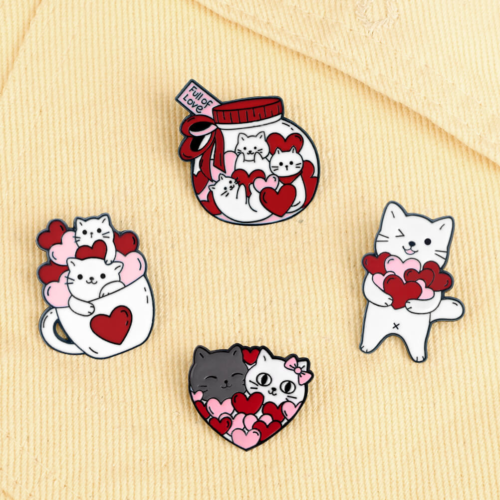 Love Drunk Cat Pin Set
