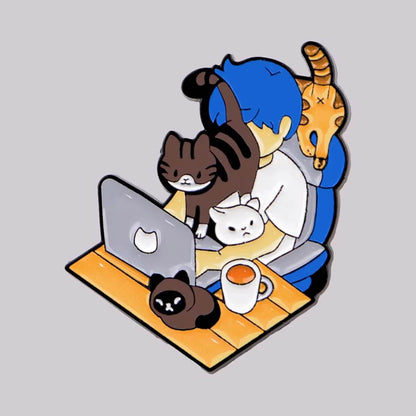 "Cat Chaos Workday" Pin