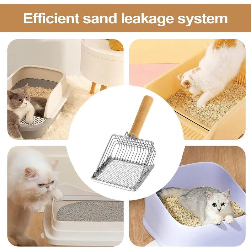 Dual-Layer Cat Litter Scoop – Fast Sifting, No-Clog Design