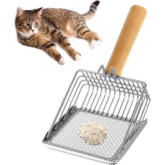 Dual-Layer Cat Litter Scoop – Fast Sifting, No-Clog Design