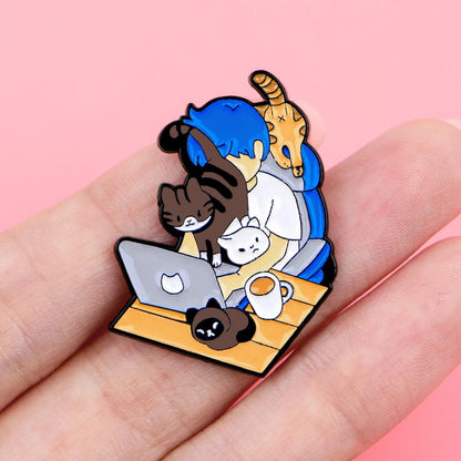 "Cat Chaos Workday" Pin