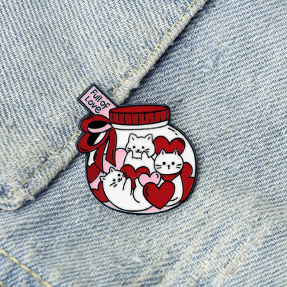 Love Drunk Cat Pin Set