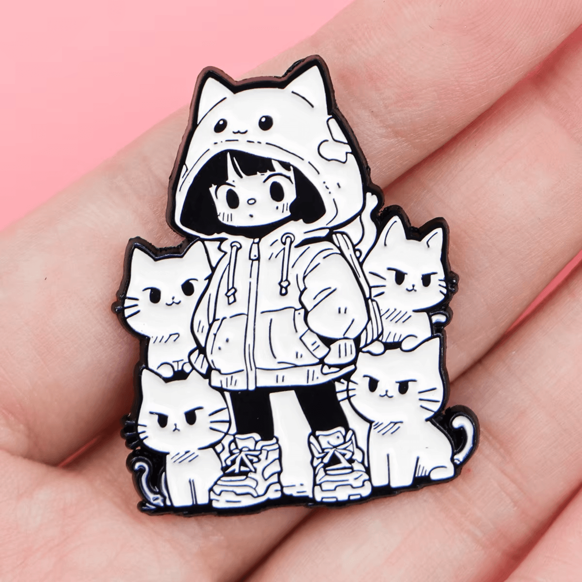 "Cat Hoodie Squad" Pin