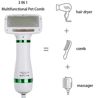 3 in 1 Pet Grooming Dryer with Slicker Brush