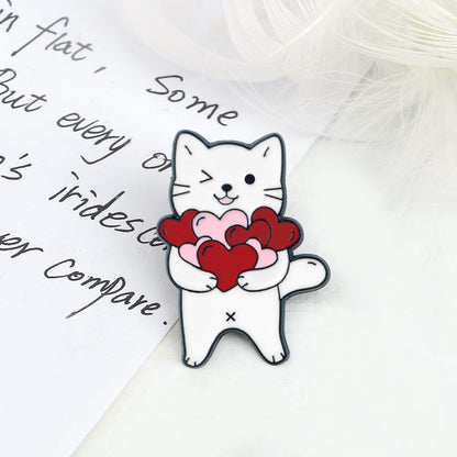 Love Drunk Cat Pin Set