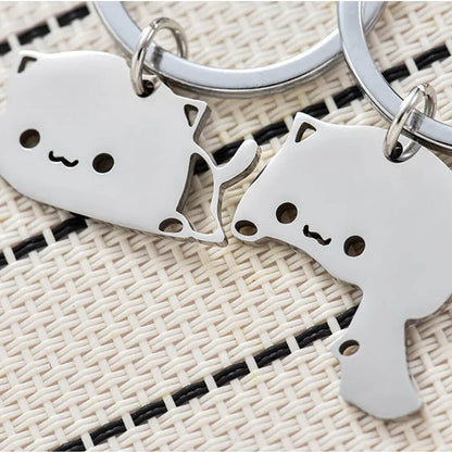 Cuddling Cats Keychain