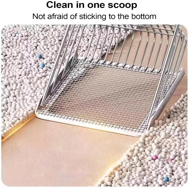 Dual-Layer Cat Litter Scoop – Fast Sifting, No-Clog Design