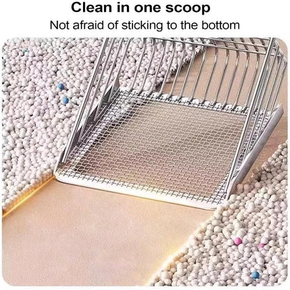 Dual-Layer Cat Litter Scoop – Fast Sifting, No-Clog Design