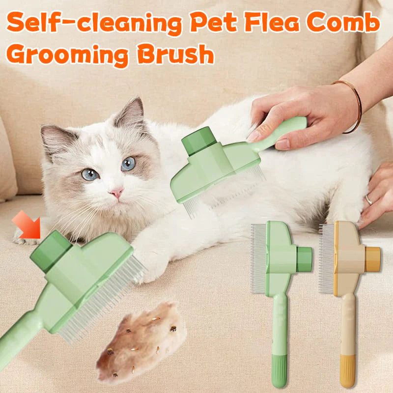 Self-cleaning Pet Flea Comb Grooming Brush