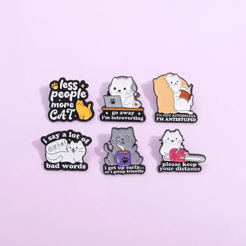 Introvert Cat Pin Set
