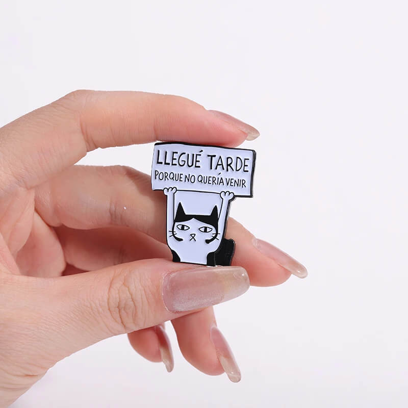 "I'm Late" Cat Pin