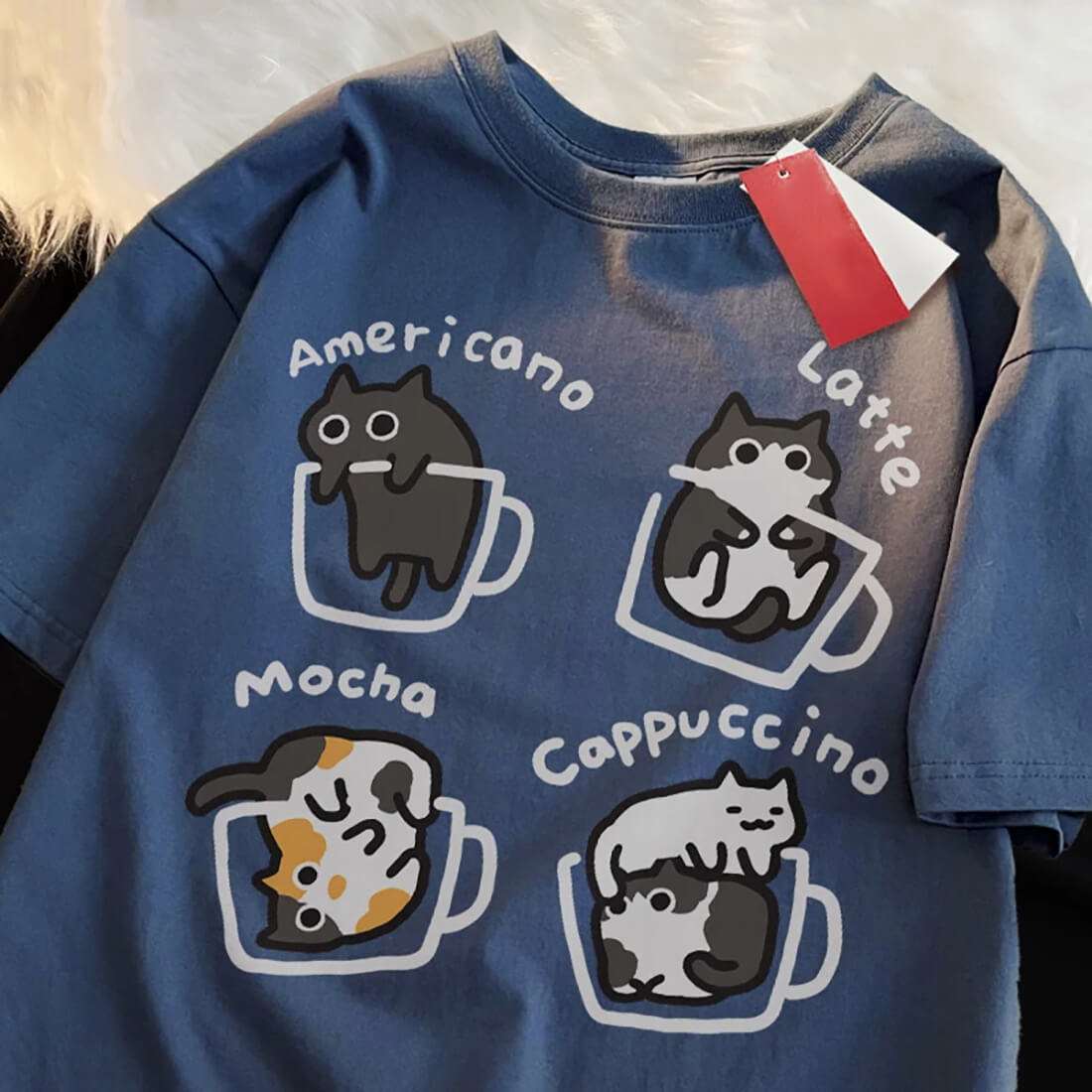Adorable Cat Coffee T-Shirt