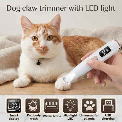 CozyPaws™ LED Pet Paw Trimmer - Ultra-Quiet 35dB & Safe Grooming for Dogs & Cats
