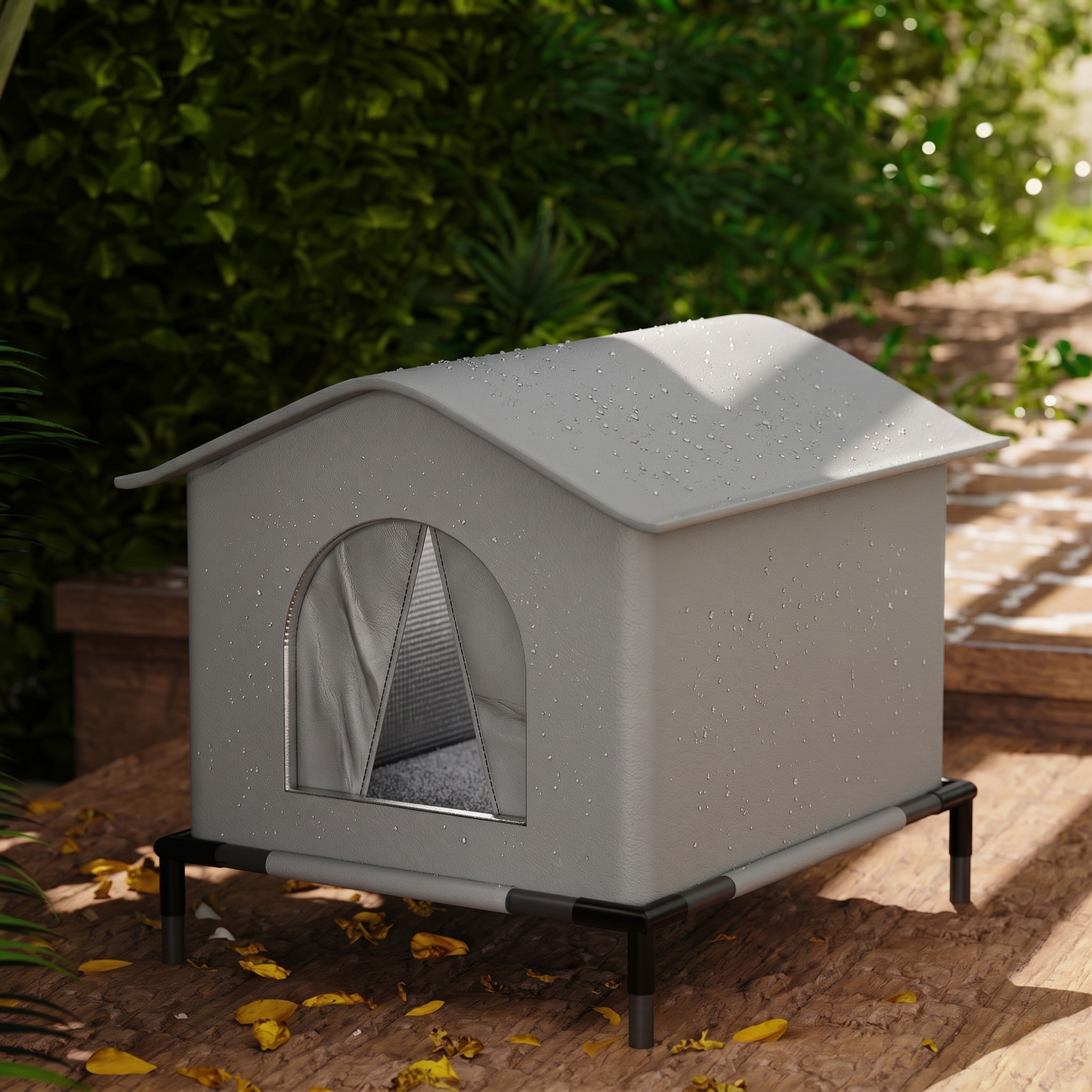 CozyPaws™ Waterproof Pet Cave House — Foldable Outdoor & Indoor Winter Shelter for Cats & Small Dogs
