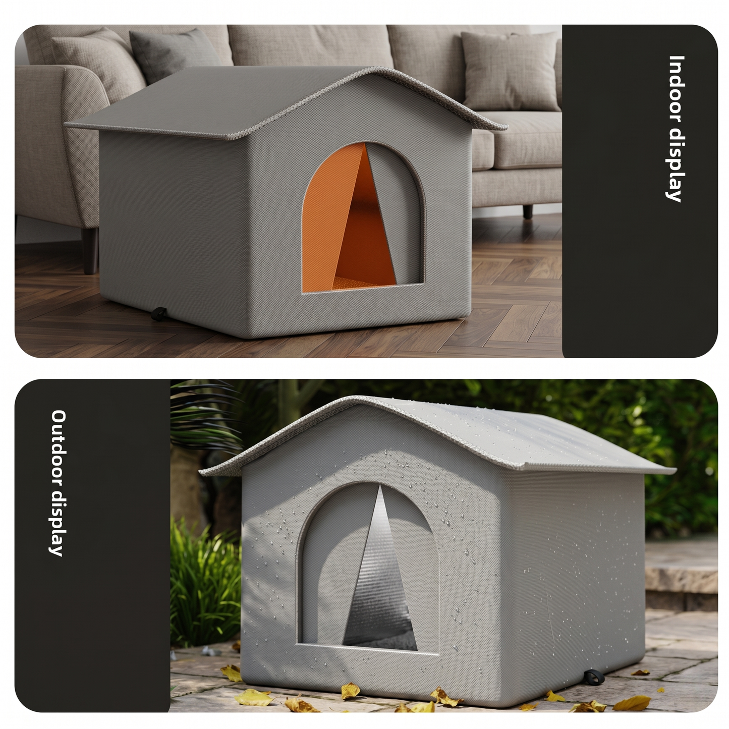 CozyPaws™ Waterproof Pet Cave House — Foldable Outdoor & Indoor Winter Shelter for Cats & Small Dogs