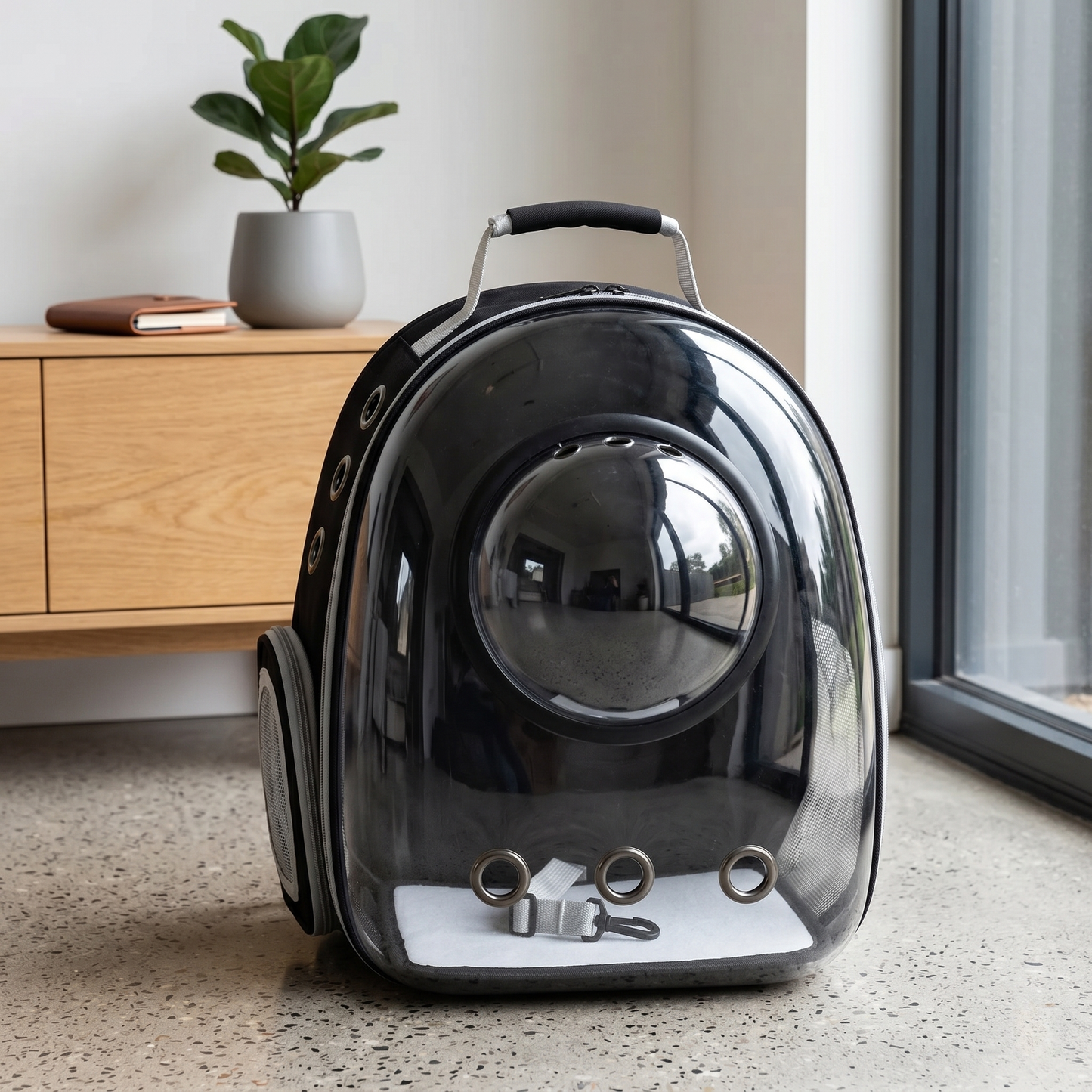 CozyPaws™ Bubble Window Cat Backpack — Hands-Free Transparent Carrier for Cats & Small Dogs