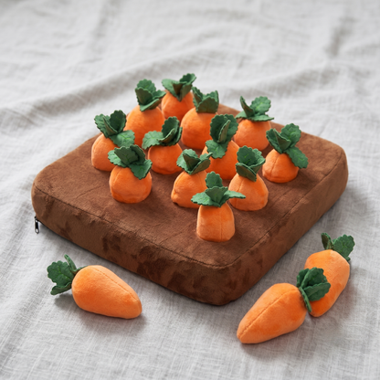 CozyPaws™ Carrot Snuffle Mat - Interactive Plush Puzzle Toy for Dogs & Cats
