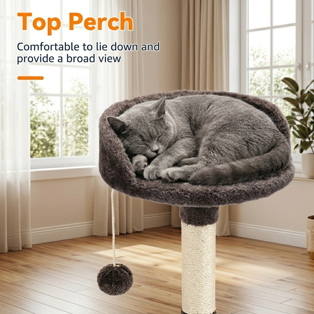 CozyPaws™ 112cm Cat Tree — Multi-Level Indoor Tower with Condo, Sisal Posts & Top Perch for Cats