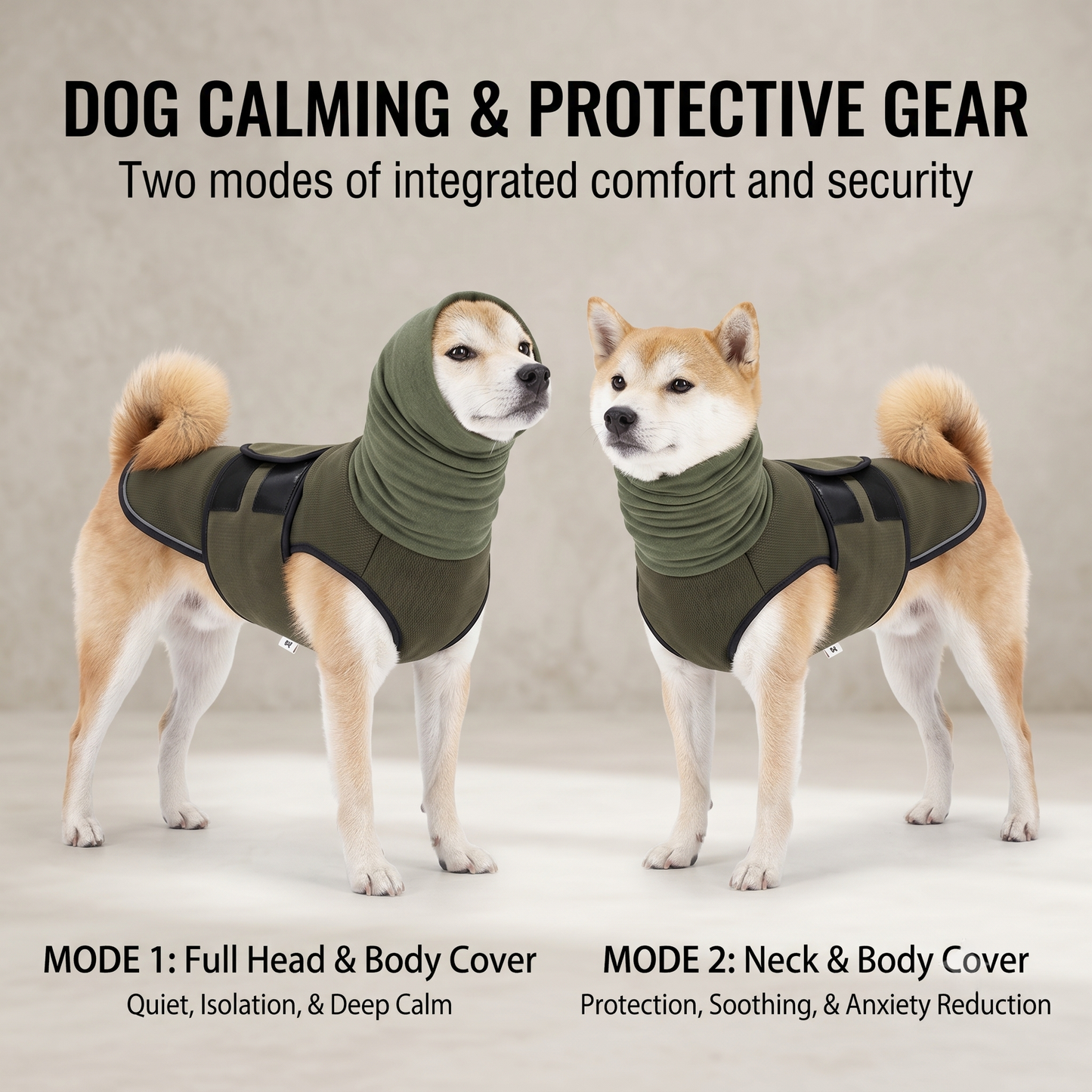 CozyPaws™ Dog Anxiety Calming Vest - 2-in-1 Compression Coat with Noise-Reducing Hood