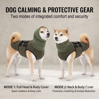 CozyPaws™ Dog Anxiety Calming Vest - 2-in-1 Compression Coat with Noise-Reducing Hood