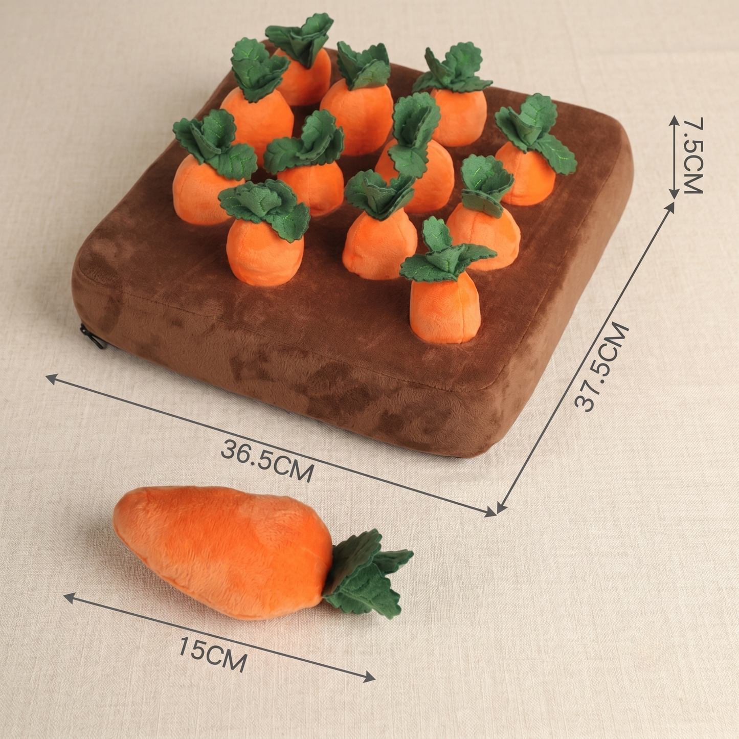 CozyPaws™ Carrot Snuffle Mat - Interactive Plush Puzzle Toy for Dogs & Cats