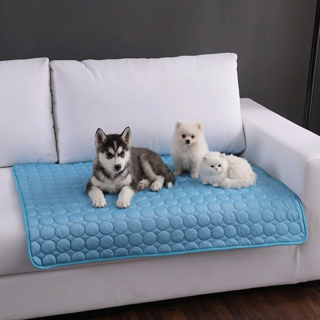 CozyPaws™ Pet Cooling Mat — Ice Silk Summer Pad for Cats & Dogs, Machine-Washable
