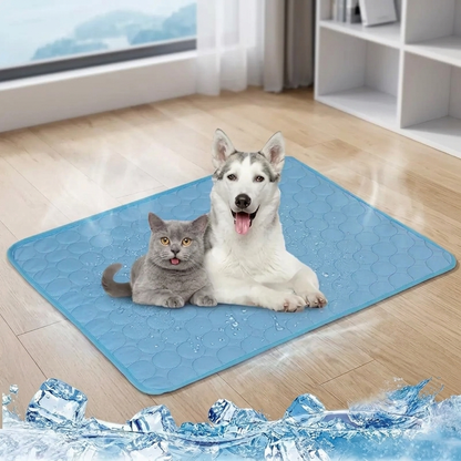 CozyPaws™ Pet Cooling Mat — Ice Silk Summer Pad for Cats & Dogs, Machine-Washable