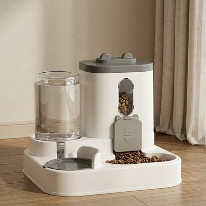 CozyPaws™ 2-in-1 Automatic Pet Food & Water Dispenser — Gravity-Fed No-Overflow Feeder for Cats & Dogs