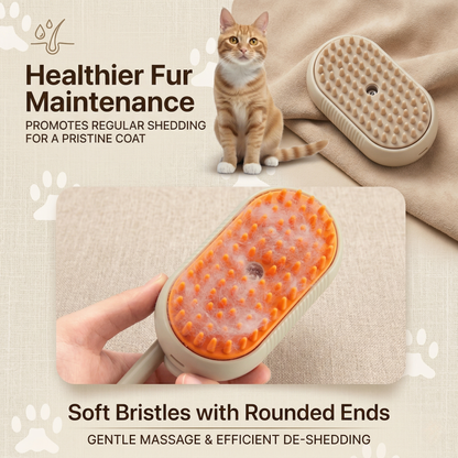 CozyPaws™ 3-in-1 Pet Steam Brush - USB Rechargeable Grooming & Massage