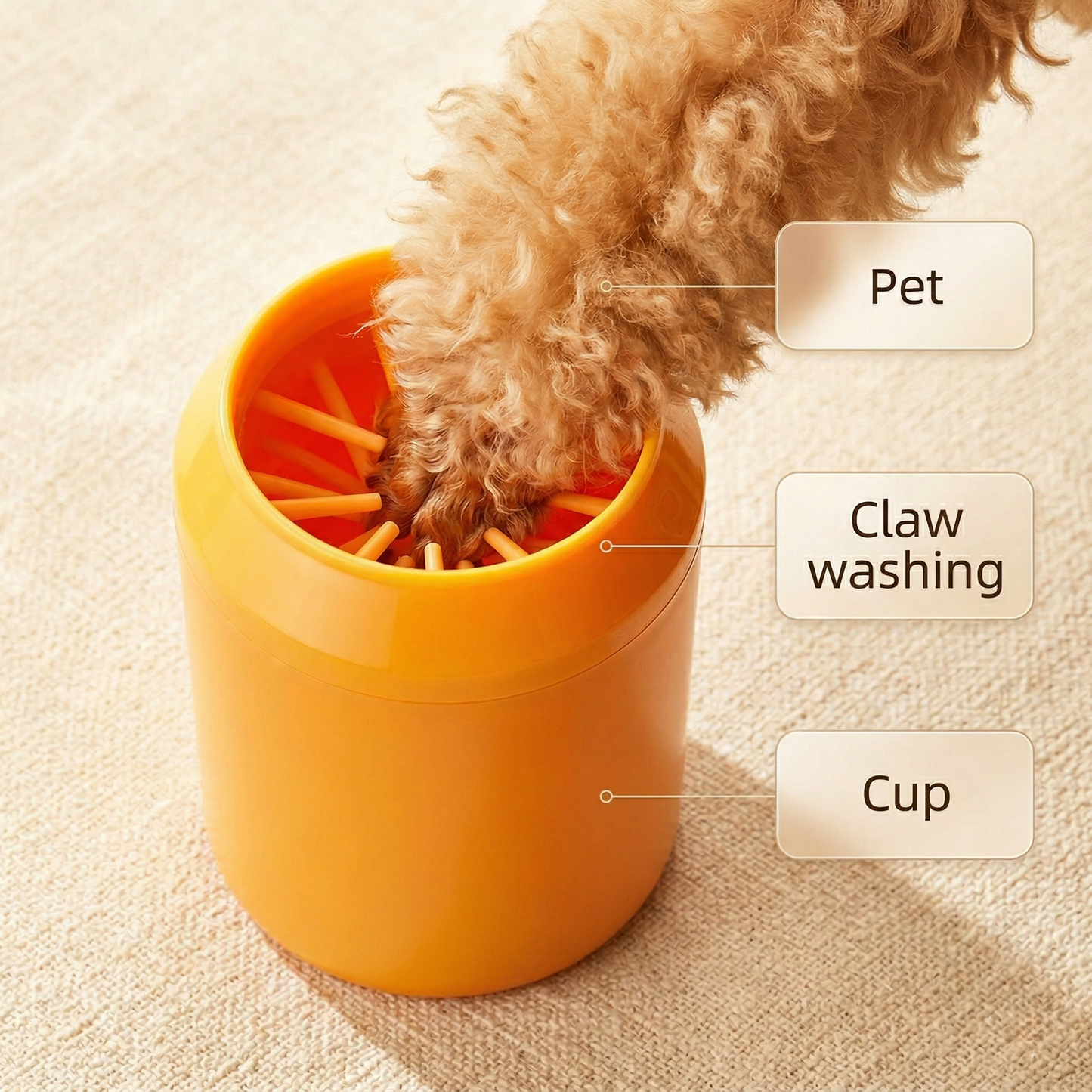 CozyPaws™ Portable Dog Paw Cleaner - 360° Silicone Bristles for Muddy Paws