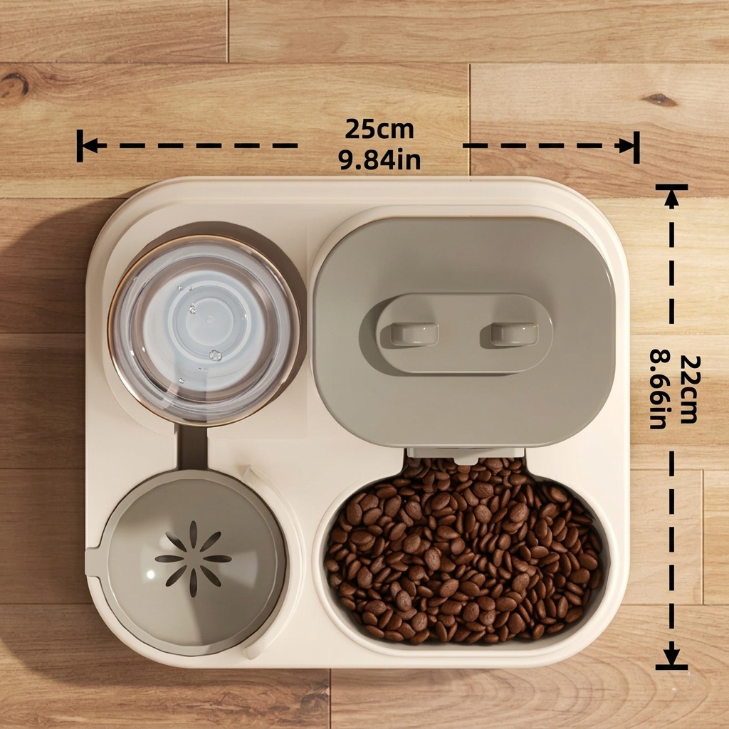 CozyPaws™ 2-in-1 Automatic Pet Food & Water Dispenser — Gravity-Fed No-Overflow Feeder for Cats & Dogs