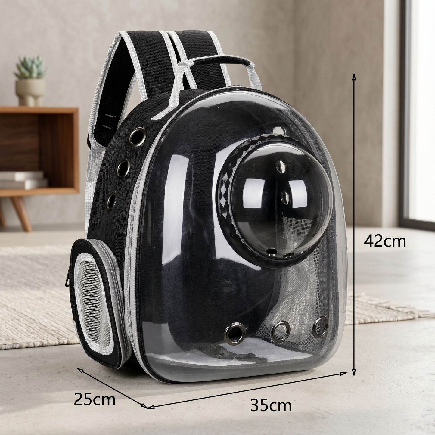 CozyPaws™ Bubble Window Cat Backpack — Hands-Free Transparent Carrier for Cats & Small Dogs